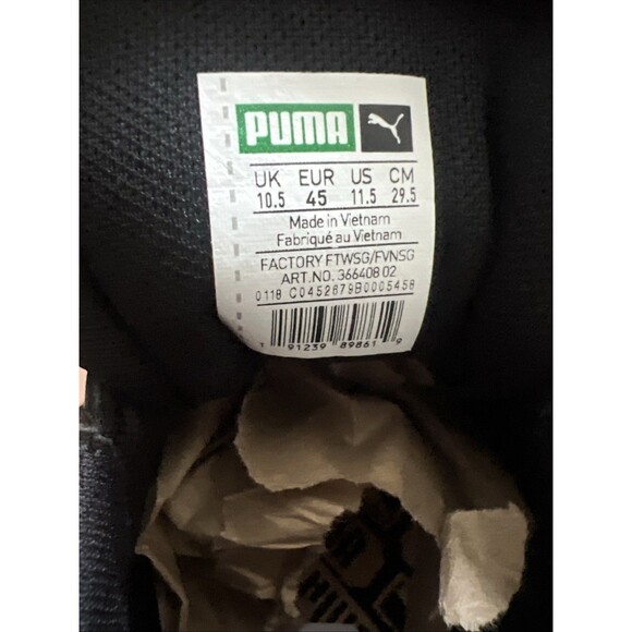 Puma Roma Classic Black Gum Leather Low Mens Shoes Sneakers Size 11.5 US 10.5 UK - Picture 9 of 9